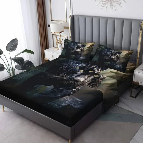 Vista 20 de Juego de sábanas abstractas tamaño individual, sábanas de microfibra suave, bolsillo profundo, sábanas y fundas de almohada estampadas sin arrugas