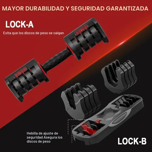 Vista 7 de VEICK Mancuerna ajustable de 25 libras, esfera de cambio rápido con mango antideslizante y soporte de bandeja, pesas de gimnasio en casa que ahorra