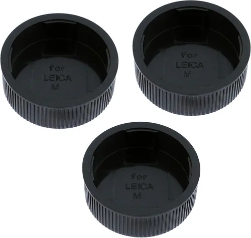 Vista 4 de Fotasy RBC2 2 x cubiertas de lente traseras y set de tapas con gamuza de limpieza para Canon EOS DSLR (negro)