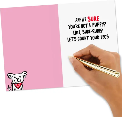 Vista 5 de Hallmark Shoebox - Tarjeta divertida para el día de San Valentín (Loved & Adored Like a Puppy) para adolescentes, amigos, cónyuge, novio, novia