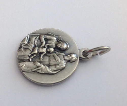 Vista 3 de I G J MEDALLA DE LA SAGRADA FAMILIA - MEDALLAS DE SANTOS CATÓLICAS - 100% HECHO EN ITALIA (La Sagrada Familia)