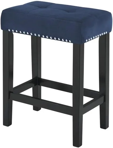 Vista 9 de New Classic Furniture Celeste - Juego de mesa de bar de mármol sintético con 3 taburetes de bar, terciopelo azul con base negra