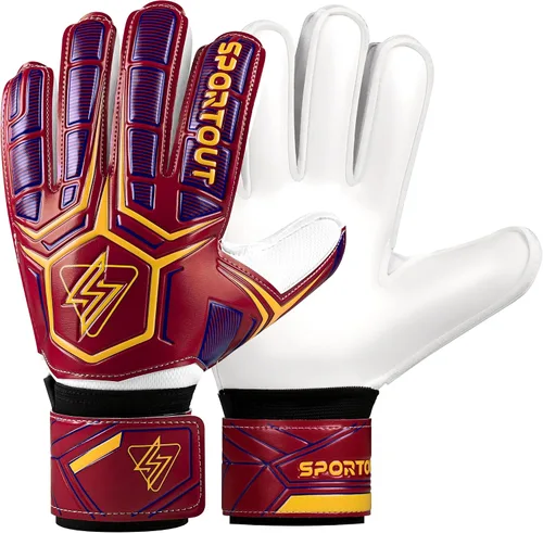 Vista 15 de Guantes de portero Sportout, guantes de portero con protección para los dedos, guantes de portero de fútbol transpirables, látex de 4 mm