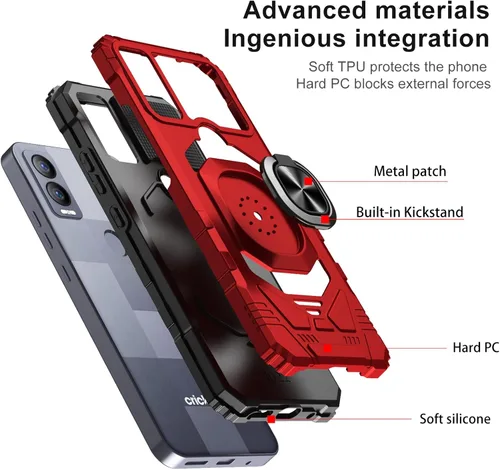 Vista 3 de Ailiber Funda para Cricket Magic 5G U6080AA, ATT Propel 5G con protector de pantalla, soporte de anillo para montaje magnético de automóvil, Soporte