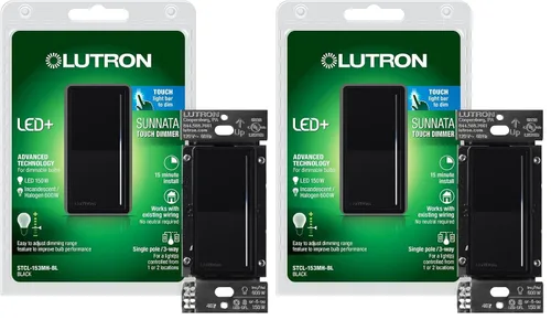 Vista 16 de Lutron Sunnata Interruptor accesorio de encendido/apagado, solo para uso con reguladores LED+ Sunnata, ST-AS-BL, Negro