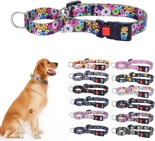 Vista 14 de Martingale - Collares de perro con estampado cómodo y ajustable, resistente celosía, talla S
