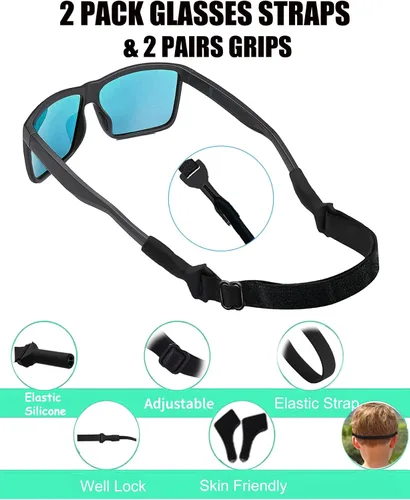 Vista 2 de Correa de lentes para niños pequeños (6.5 a 10 pulgadas), agarre de oreja para lentes de ojos