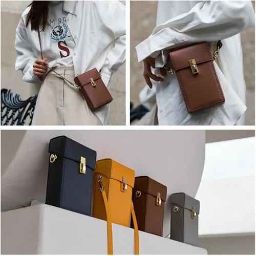 Vista 5 de POPSEWING Leather Phone Bag DIY Kit, Small Crossbody Cell Phone Purse for Women, Cellphone Wallet Bag with Sewing Kit for Girlfriend Personalized