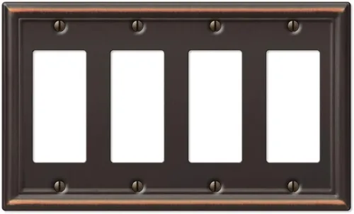 Vista 35 de Amerelle 149DDB - Placa de pared Chelsea, 1 Duplex, acero, bronce envejecido, 1 paquete