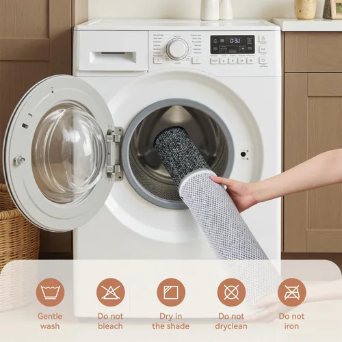 Vista 5 de PADOOR Tapetes de baño finos, trenzados para baño, tapetes de baño con parte trasera de goma antideslizante, lavables a máquina y de secado rápido