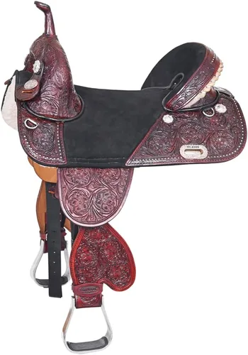 Vista 7 de HILASON Western Horse Saddle Treeless Trail Barrel Leather for Horses