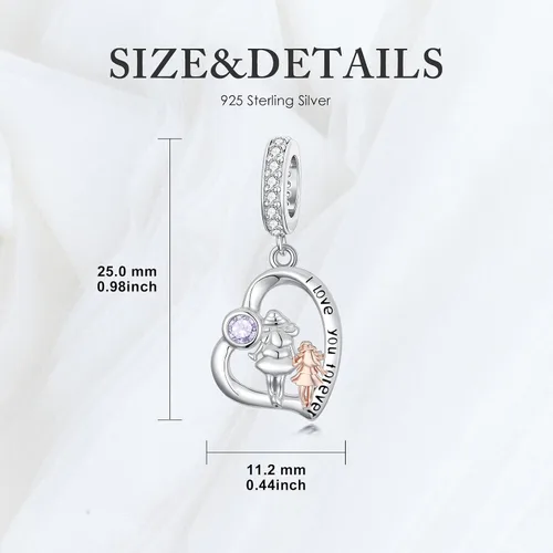 Vista 57 de PROESS Dije para padre, madre e hija, pulsera de plata de ley para pulseras, regalos de cumpleaños, día de San Valentín, para hija, madre, amante