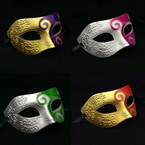 Vista 4 de Máscara unisex retro para mascarada, disfraz de Mardi Gras (paquete de 16)