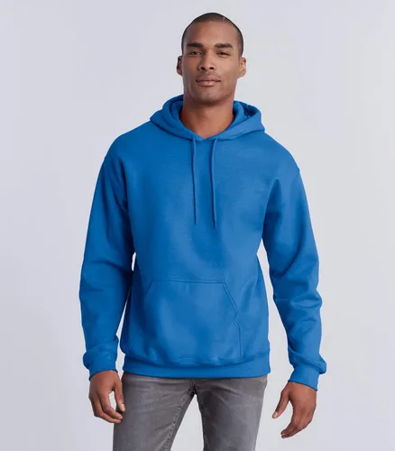 Vista 3 de Gildan - Sudadera con capucha para hombre, mezcla pesada, cordón de ajuste, Rosa de seguridad