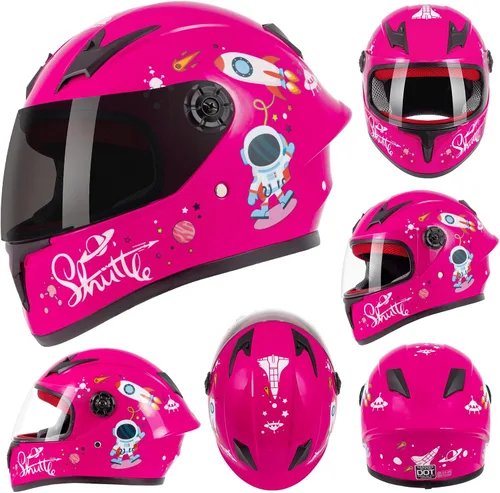 Vista 2 de Casco de motocicleta para niños, casco de cara completa para jóvenes, casco ligero aprobado por DOT para motocross, ATV, todoterreno, cascos