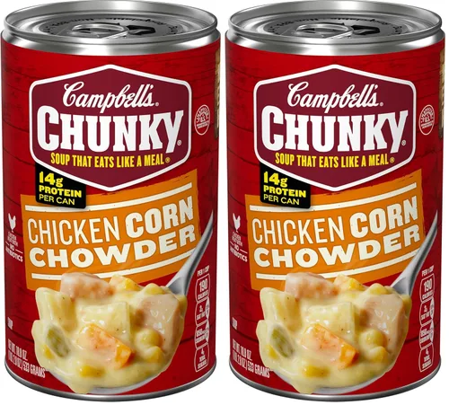 Vista 10 de Campbell's Sopa Chunky, Sopa Chowder de Pollo y Maíz, Lata de 18.8 Oz