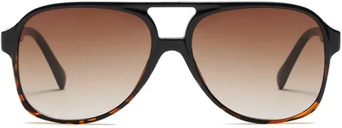 Vista 2 de Lentes de sol vintage retro de los años 70 para mujer y hombre montura clásica cuadrada y grande estilo aviador lentes naranjas de moda UV400
