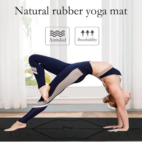 Vista 3 de Alfombrilla de yoga – Bolsa de yoga gratuita incluida – Sistema de alineación patentado, agarre guerrero, antideslizante, ecológico y biodegradable