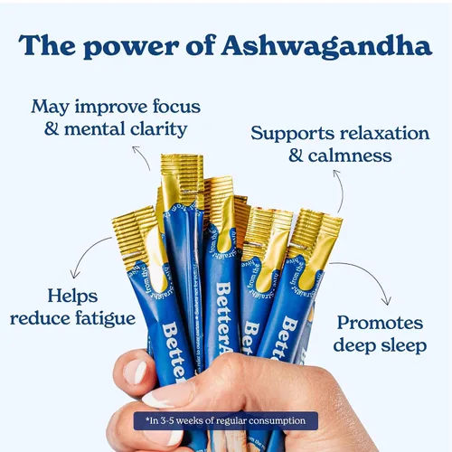 Vista 4 de Better Alt KSM 66 Ashwagandha Honey Sticks Miel orgánica multiflora del Himalaya Ayuda a promover la relajación, la concentración Suplemento