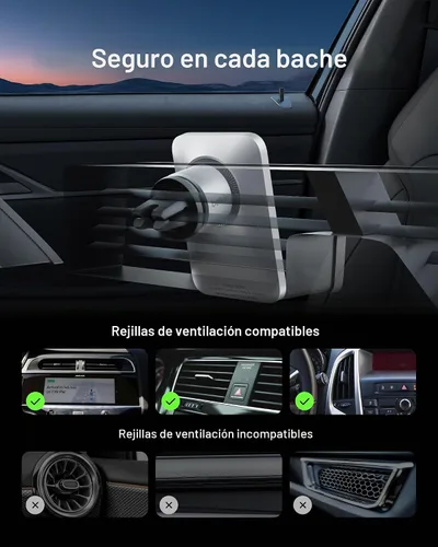 Vista 4 de Belkin MagSafe Vent Mount Pro - Soporte de teléfono compatible con MagSafe para automóvil - Soporte magnético inalámbrico para teléfono para iPhone
