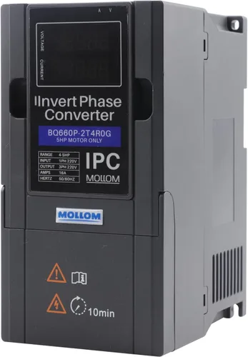 Vista 9 de Mollom 0.75KW 220V Convertidor de fase inversa monofásico a trifásico-1HP 3.8A entrada/salida IPC para motor 3PH