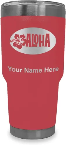 Vista 39 de LaserGram Taza aislada al vacío de 20 onzas, Aloha, grabado personalizado incluido (negro) Engraved Gift, Vacuum Insulated Stainless Steel, Laser