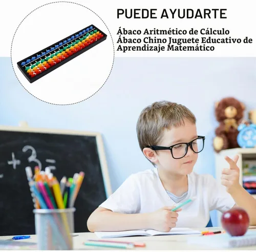 Vista 4 de Alipis Abaco aritmético Juguete de conteo de matemáticas de 17 dígitos con cuentas coloridas, herramienta de ayuda de aprendizaje de matemáticas