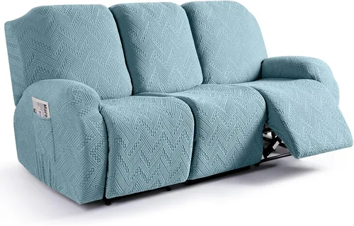 Vista 39 de Ruaozz - Fundas para sillas reclinables, funda elástica suave, color verde Funda reclinable de 1 plaza, fundas lavables para sillas de 3 piezas