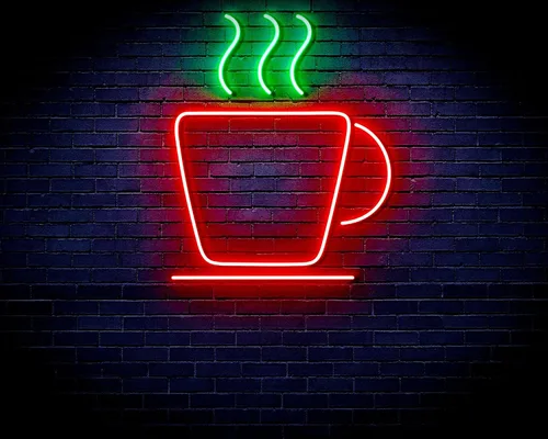 Vista 13 de ADVPRO Taza de café Tienda Flex Silicona LED Letrero de neón azul y rojo st16s33-fnu0041-br
