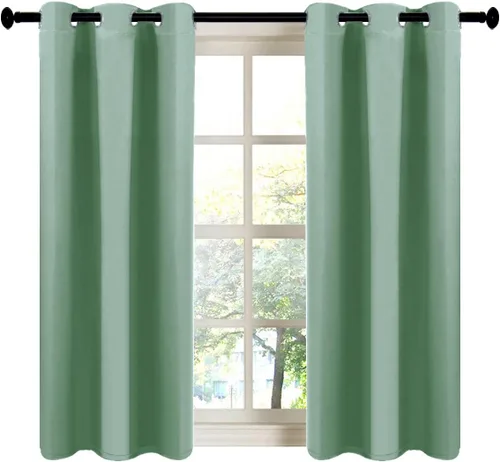 Vista 35 de LA PALMA Cortinas opacas con aislamiento térmico y ojales, para sala de estar, dormitorio, paquete de 2 paneles