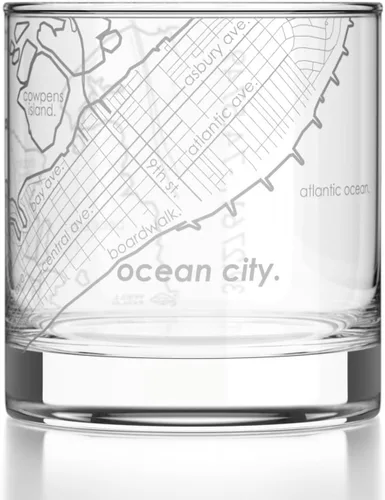 Vista 49 de Well Told Vaso de rocas grabado con mapa de Akron, Ohio, cristalería estilo antiguo (325ml, transparente) Vaso de bourbon grabado, regalos