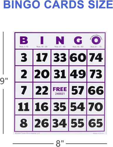Vista 2 de GSE - Tarjetas de juego de bingo jumbo con números de fácil lectura, 100 hojas de bingo reutilizables