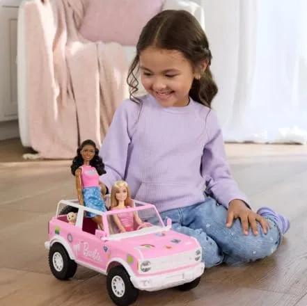 Vista 4 de Barbie Hot Wheels RC Ford Bronco with 2 Dolls & Pet Accessories