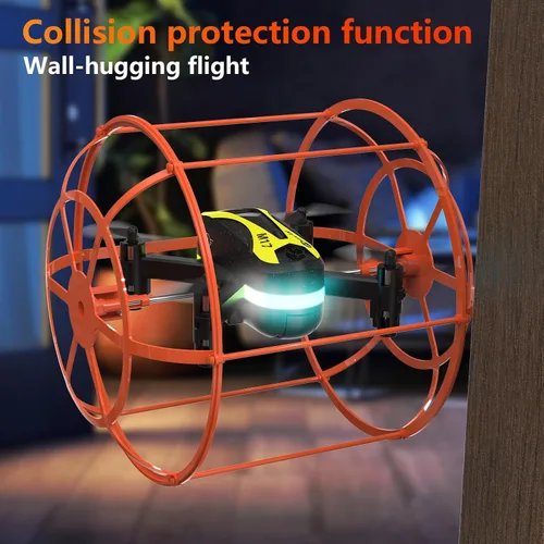 Vista 6 de M17 Mini Drone para Principiantes Modo Tierra-Aire Dual Interior y Exterior RC Quadcopter con Cubierta Protectora Fácil de volar Modo sin Cabeza Una