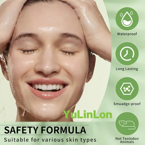 Vista 3 de Pluma líquida para cejas de 4 puntas, punta ultra fina, cejas, forro, barba, cabello (1# marrón claro)
