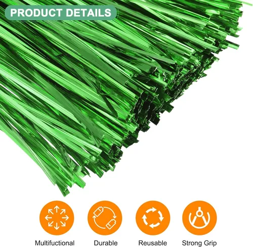 Vista 2 de M METERXITY Paquete de 750 corbatas de metal de 8 pulgadas para Navidad, decoración de fiestas, plantas de jardín, envoltura de regalos, pan