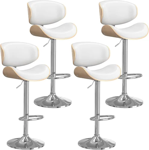 Vista 34 de YaFiti Taburetes de bar modernos giratorios, taburetes de bar altura de mostrador con respaldo para bar, cocina, comedor, color marrón