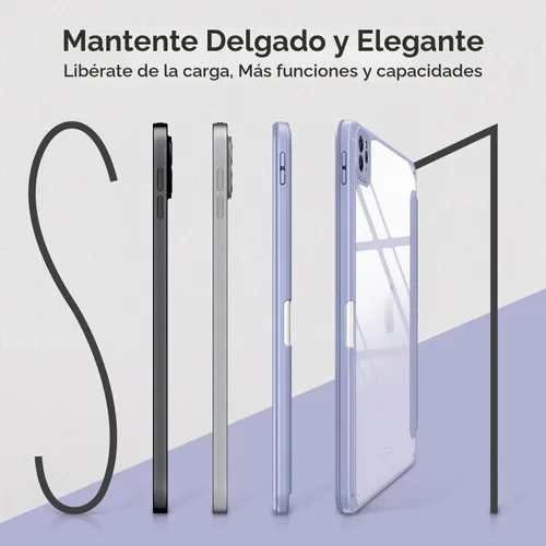 Vista 6 de VIKESI Funda para iPad Pro de 11 pulgadas de 4ª/3ª/2ª/1ª generación, iPad Air de 11 pulgadas, 5ª y 4ª generación con parte trasera transparente Azul
