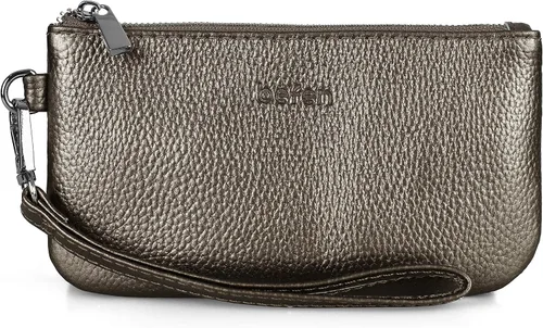 Vista 5 de befen Monedero de mano con monedero negro + monedero metálico de peltre para mujer