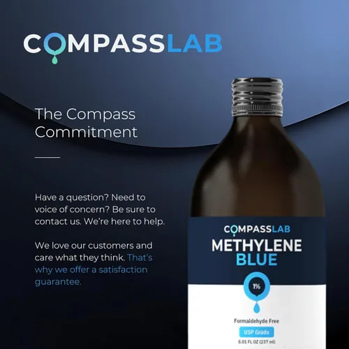 Vista 8 de Suplemento dietético de grado farmacéutico azul de metileno, grado USP, probado por terceros para la salud cerebral para humanos, sin formaldehído