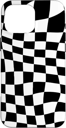 Vista 19 de Funda clásica a cuadros para iPhone 17, diseño ondulado de tablero de ajedrez en blanco y negro