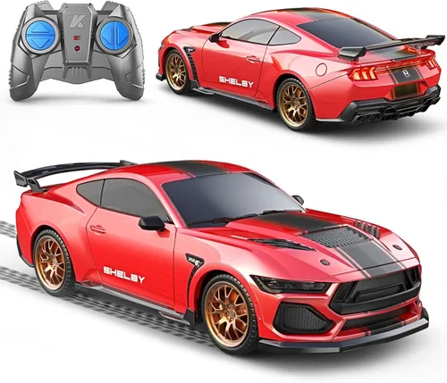 Vista 12 de AEROQUEST Audi - Auto de control remoto, a escala 1:24, eléctrico, deportivo, de carreras, pasatiempos, vehículo modelo Audi para niños y niñas, Azul