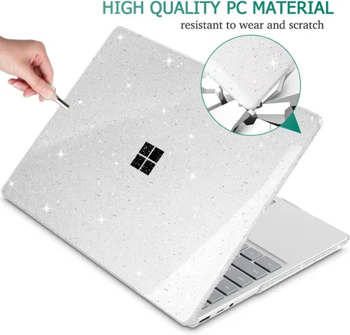 Vista 5 de May Chen Funda compatible con laptop Microsoft Surface de 13.5" 5/4/3 con reposamanos de metal modelo 1951/1868, carcasa rígida de plástico