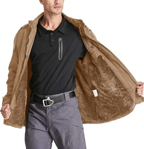 Vista 5 de CRYSULLY - Abrigo de invierno con capucha extraíble para hombre