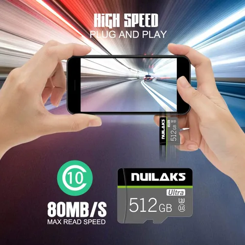 Vista 4 de Tarjeta Micro SD de 512 GB de alta velocidad para Nintendo Switch, tarjeta de memoria impermeable para teléfono inteligente Android, cámara digital