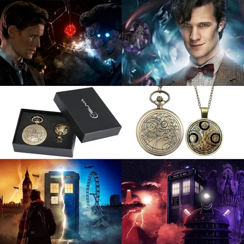 Vista 3 de Relojes de bolsillo vintage para hombres y niños, reloj de bolsillo con cadena, regalos de Navidad, regalos del día del padre, regalos del día