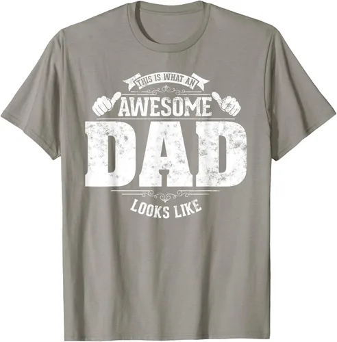 Vista 33 de This is what a awesome dad looks like vintage style design T-Shirt, Negro