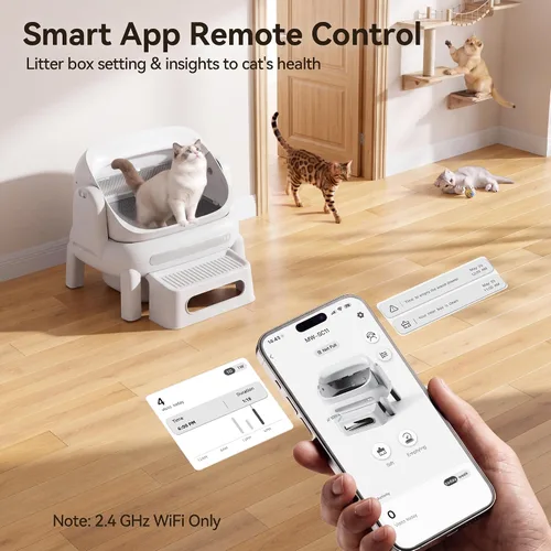Vista 4 de Meowant Caja de arena automática extragrande, antipellizcos para varios