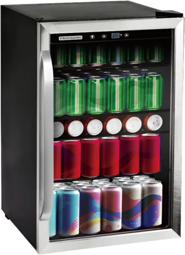 Vista 17 de Frigidaire EFMIS9O00, refrigerador de bebidas con puerta de vidrio, mini refrigerador compacto con control digital de temperatura que se adapta a 88