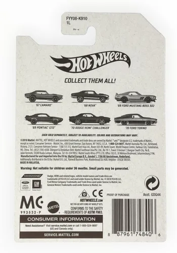 Vista 2 de Hot Wheels '67 Camaro, [Verde] Serie 1/6 Detroit Muscle Cars